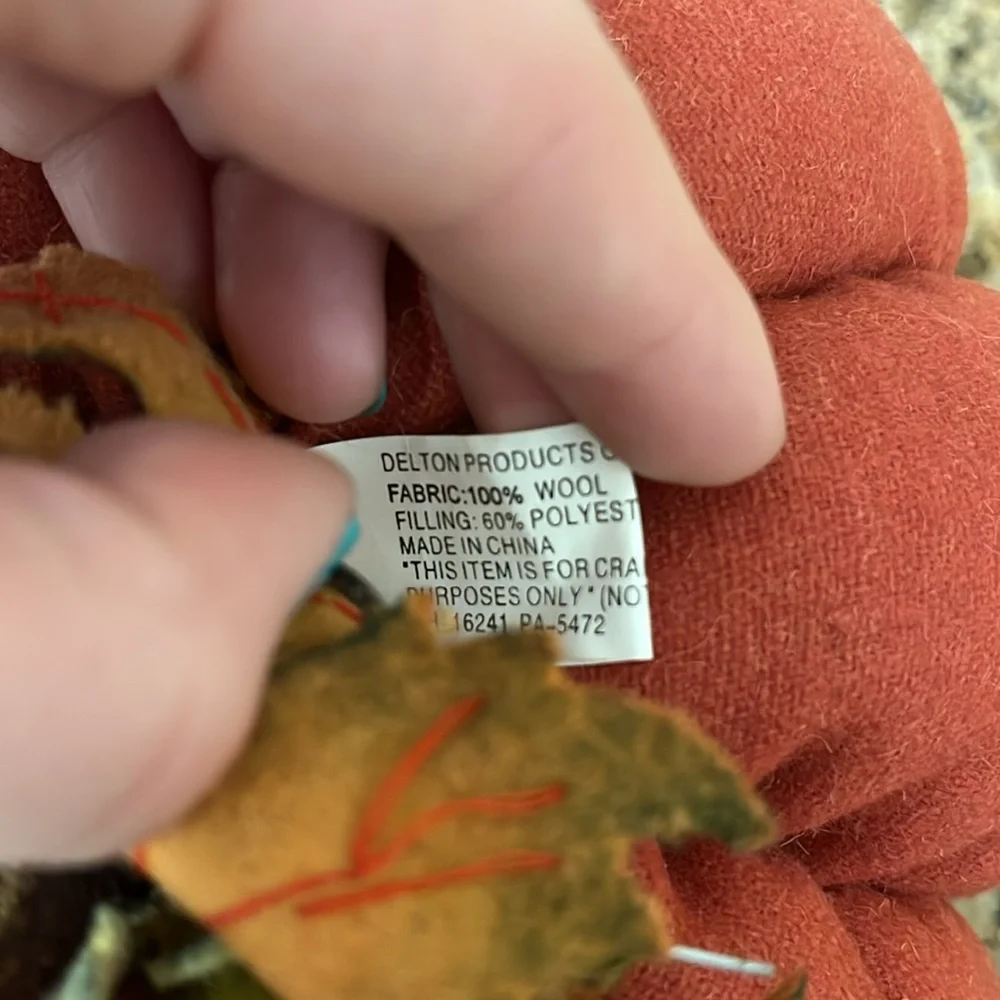 Rust Orange Fabric Pumpkin Decor - Picture 4 of 4